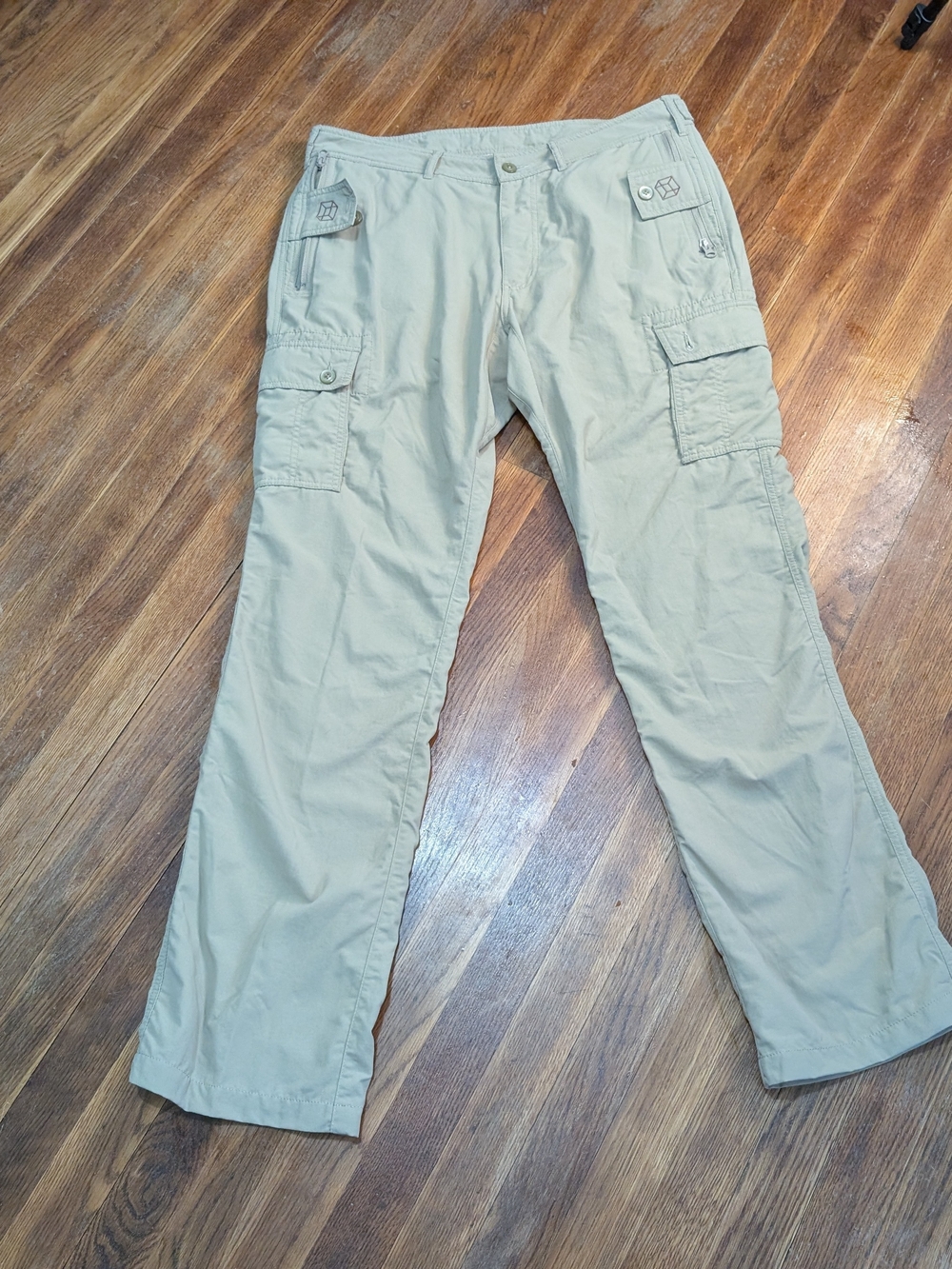 Clothing Arts Pick-Pocket Proof Pants Mens 34 Khaki P^Cubed Travel Cargo Nylon